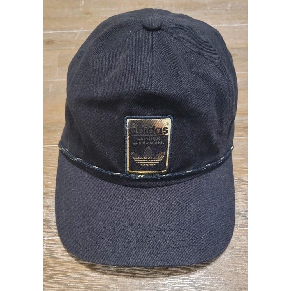 ADIDAS UNISEX 5 PANEL LIMITED MENS STRAPBACK HAT BLACK GOLD METALLIC Cap JJ9390